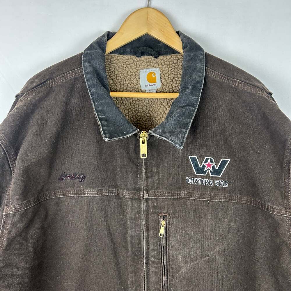 Carhartt Ridge Coat Sherpa Lined Sandstone Jacket Brown C61 DKB Men's Size 2XL